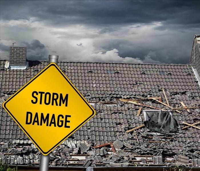 storm damaged home