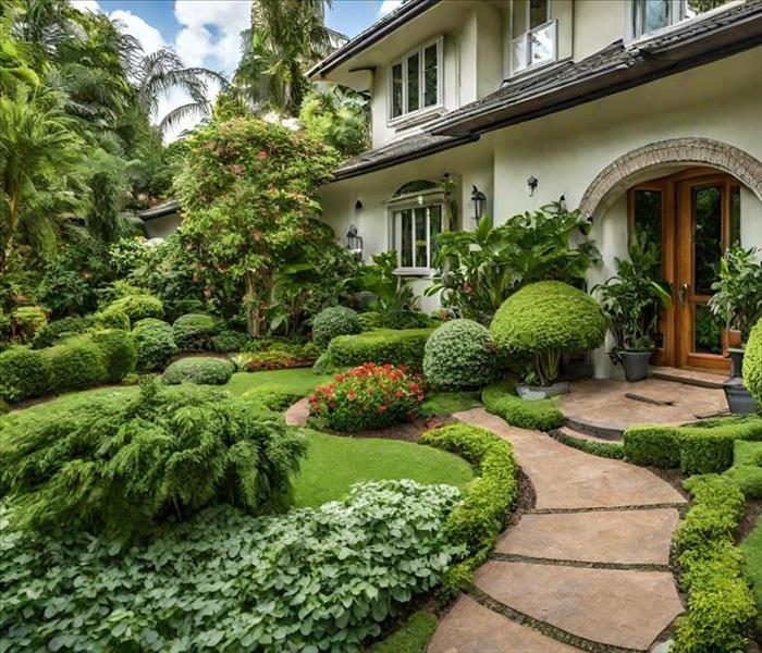 A well-maintained home surrounded by greenery