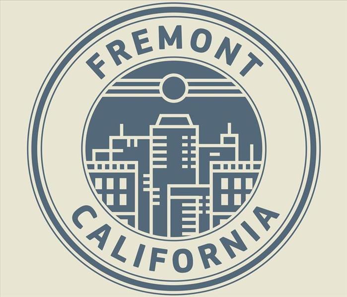 a blue and tan picture of the city for Fremont California